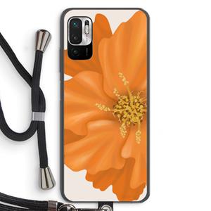 CaseCompany Orange Ellila flower: Xiaomi Redmi Note 10 5G Transparant Hoesje met koord