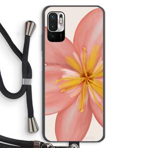 CaseCompany Pink Ellila Flower: Xiaomi Redmi Note 10 5G Transparant Hoesje met koord