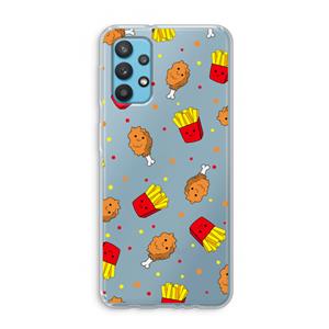 CaseCompany Chicken 'n Fries: Samsung Galaxy A32 4G Transparant Hoesje