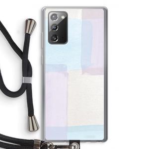 CaseCompany Square pastel: Samsung Galaxy Note 20 / Note 20 5G Transparant Hoesje met koord