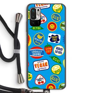 CaseCompany Fruitsticker: Xiaomi Redmi Note 10 5G Transparant Hoesje met koord