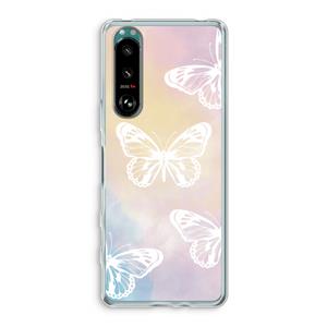 CaseCompany White butterfly: Sony Xperia 5 III Transparant Hoesje