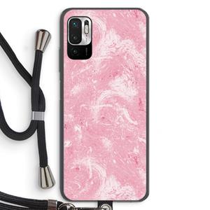 CaseCompany Abstract Painting Pink: Xiaomi Redmi Note 10 5G Transparant Hoesje met koord