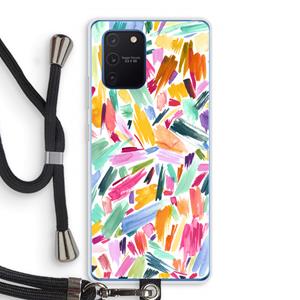 CaseCompany Watercolor Brushstrokes: Samsung Galaxy Note 10 Lite Transparant Hoesje met koord