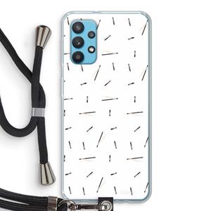 CaseCompany Hipster stripes: Samsung Galaxy A32 4G Transparant Hoesje met koord