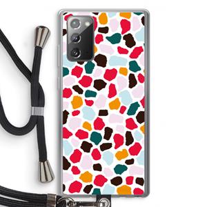 CaseCompany Colored Giraffe: Samsung Galaxy Note 20 / Note 20 5G Transparant Hoesje met koord