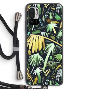CaseCompany Tropical Palms Dark: Xiaomi Redmi Note 10 5G Transparant Hoesje met koord