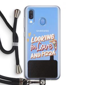 CaseCompany Pizza is the answer: Samsung Galaxy A40 Transparant Hoesje met koord