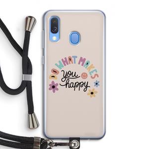 CaseCompany Happy days: Samsung Galaxy A40 Transparant Hoesje met koord