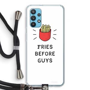 CaseCompany Fries before guys: Samsung Galaxy A32 4G Transparant Hoesje met koord