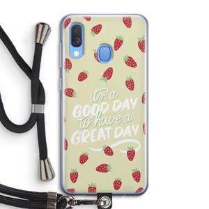 CaseCompany Don't forget to have a great day: Samsung Galaxy A40 Transparant Hoesje met koord