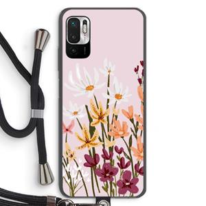 CaseCompany Painted wildflowers: Xiaomi Redmi Note 10 5G Transparant Hoesje met koord