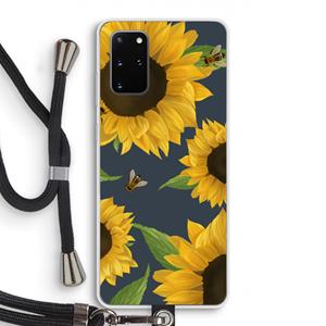 CaseCompany Sunflower and bees: Samsung Galaxy S20 Plus Transparant Hoesje met koord