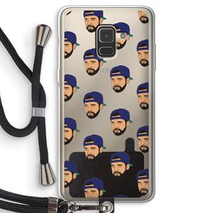 CaseCompany Drake Away: Samsung Galaxy A8 (2018) Transparant Hoesje met koord