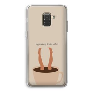 CaseCompany Aggressively drinks coffee: Samsung Galaxy A8 (2018) Transparant Hoesje