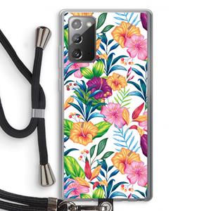 CaseCompany Tropisch 2: Samsung Galaxy Note 20 / Note 20 5G Transparant Hoesje met koord