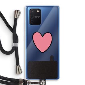 CaseCompany Hartje: Samsung Galaxy Note 10 Lite Transparant Hoesje met koord