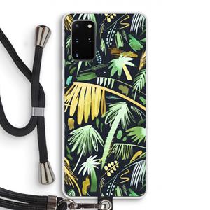 CaseCompany Tropical Palms Dark: Samsung Galaxy S20 Plus Transparant Hoesje met koord