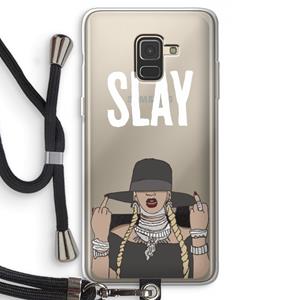 CaseCompany Slay All Day: Samsung Galaxy A8 (2018) Transparant Hoesje met koord