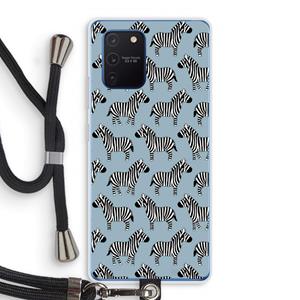 CaseCompany Zebra: Samsung Galaxy Note 10 Lite Transparant Hoesje met koord