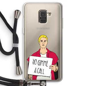 CaseCompany Gimme a call: Samsung Galaxy A8 (2018) Transparant Hoesje met koord