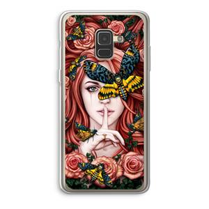 CaseCompany Lady Moth: Samsung Galaxy A8 (2018) Transparant Hoesje