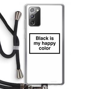 CaseCompany Black is my happy color: Samsung Galaxy Note 20 / Note 20 5G Transparant Hoesje met koord