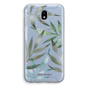 CaseCompany Tropical watercolor leaves: Samsung Galaxy J5 (2017) Transparant Hoesje
