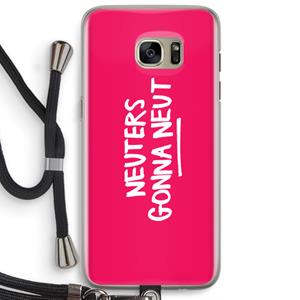 CaseCompany Neuters (roze): Samsung Galaxy S7 Edge Transparant Hoesje met koord