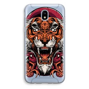 CaseCompany Tiger and Rattlesnakes: Samsung Galaxy J5 (2017) Transparant Hoesje