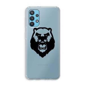 CaseCompany Angry Bear (black): Samsung Galaxy A32 4G Transparant Hoesje