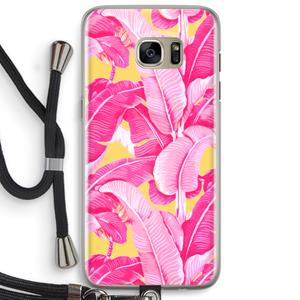 CaseCompany Pink Banana: Samsung Galaxy S7 Edge Transparant Hoesje met koord