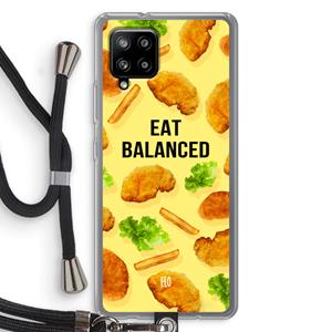CaseCompany Eat Balanced: Samsung Galaxy A42 5G Transparant Hoesje met koord