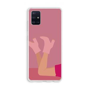 CaseCompany Pink boots: Galaxy A51 4G Transparant Hoesje