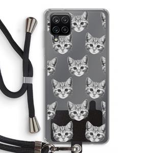 CaseCompany Kitten: Samsung Galaxy A12 Transparant Hoesje met koord
