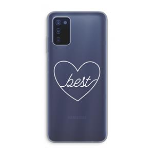 CaseCompany Best heart pastel: Samsung Galaxy A03s Transparant Hoesje