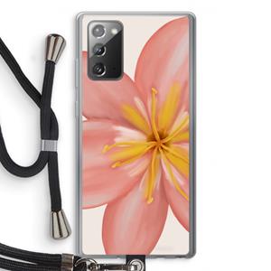 CaseCompany Pink Ellila Flower: Samsung Galaxy Note 20 / Note 20 5G Transparant Hoesje met koord