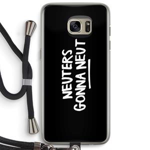 CaseCompany Neuters (zwart): Samsung Galaxy S7 Edge Transparant Hoesje met koord