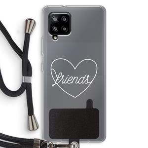 CaseCompany Friends heart pastel: Samsung Galaxy A42 5G Transparant Hoesje met koord