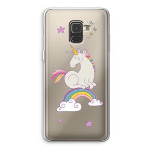 CaseCompany Regenboog eenhoorn: Samsung Galaxy A8 (2018) Transparant Hoesje