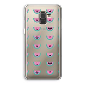 CaseCompany Smiley watermeloenprint: Samsung Galaxy A8 (2018) Transparant Hoesje