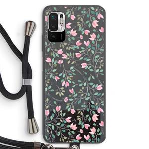CaseCompany Sierlijke bloemen: Xiaomi Redmi Note 10 5G Transparant Hoesje met koord