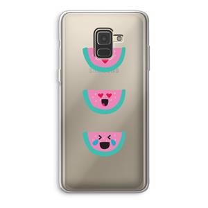 CaseCompany Smiley watermeloen: Samsung Galaxy A8 (2018) Transparant Hoesje