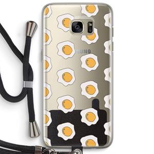 CaseCompany Bacon to my eggs #1: Samsung Galaxy S7 Edge Transparant Hoesje met koord