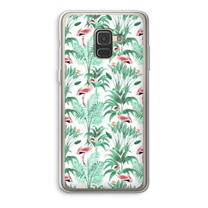 CaseCompany Flamingo bladeren: Samsung Galaxy A8 (2018) Transparant Hoesje