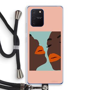 CaseCompany Orange lips: Samsung Galaxy Note 10 Lite Transparant Hoesje met koord