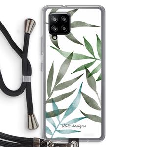 CaseCompany Tropical watercolor leaves: Samsung Galaxy A42 5G Transparant Hoesje met koord