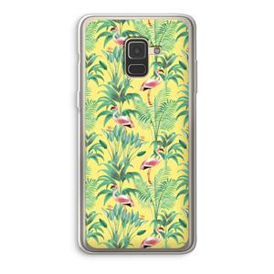 CaseCompany Flamingo party: Samsung Galaxy A8 (2018) Transparant Hoesje