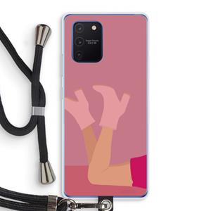 CaseCompany Pink boots: Samsung Galaxy Note 10 Lite Transparant Hoesje met koord