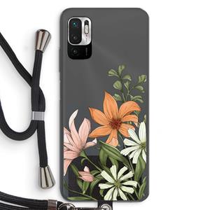 CaseCompany Floral bouquet: Xiaomi Redmi Note 10 5G Transparant Hoesje met koord